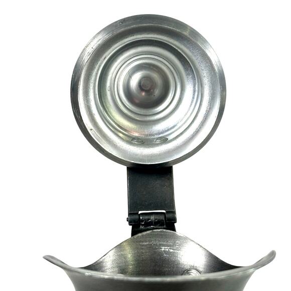 Antique Diamond Point Amber Glass Ewer Style Pitcher Pewter Lid & Handle-Rare! - Picture 7 of 8